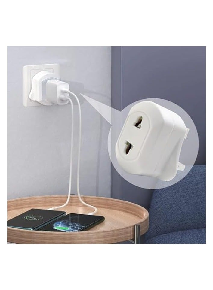 erorex 2 Pack UK Shaver & Toothbrush Plug Adapter, Universal Bathroom Plug Adaptor for Shavers and Toothbrushes, Compatible Plug Adaptor  - Image 2