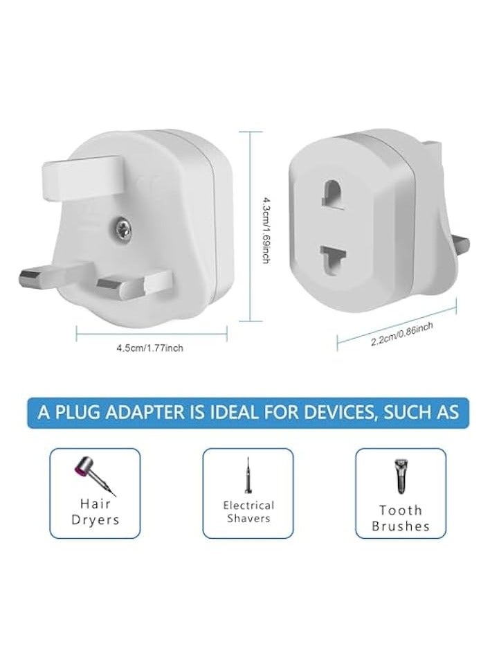 erorex 2 Pack UK Shaver & Toothbrush Plug Adapter, Universal Bathroom Plug Adaptor for Shavers and Toothbrushes, Compatible Plug Adaptor  - Image 4