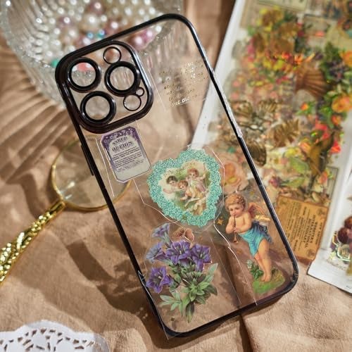 DEOXY Pack of 4 Sheet Design Mix Early Foam Stickers for Plastic Surface Morning Light Xiwei Series Three-Dimensional Laser Gilding European & American Retro Journal Material DIY Self Adhesive 8 cm - Image 5