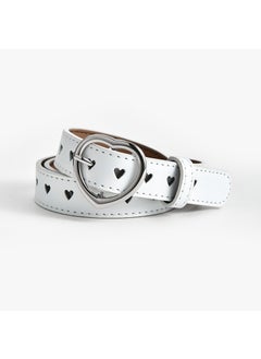 Childrens Short Size Love Buckle Decorative Fashion Womens Belt Full Holes Peach Heart Holes Jeans Belt Women White