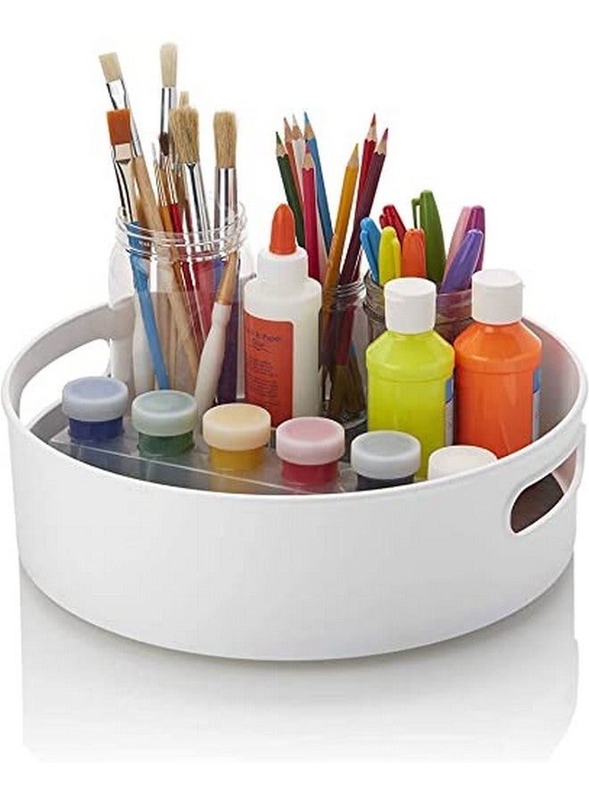 JRM 360° Rotating Organizer Tray Multi- Function Rotating Tray/Kitchen Organizer/Lazy Susan Size:- (23X23X7.5) Cm (Off-White), Round - Image 4