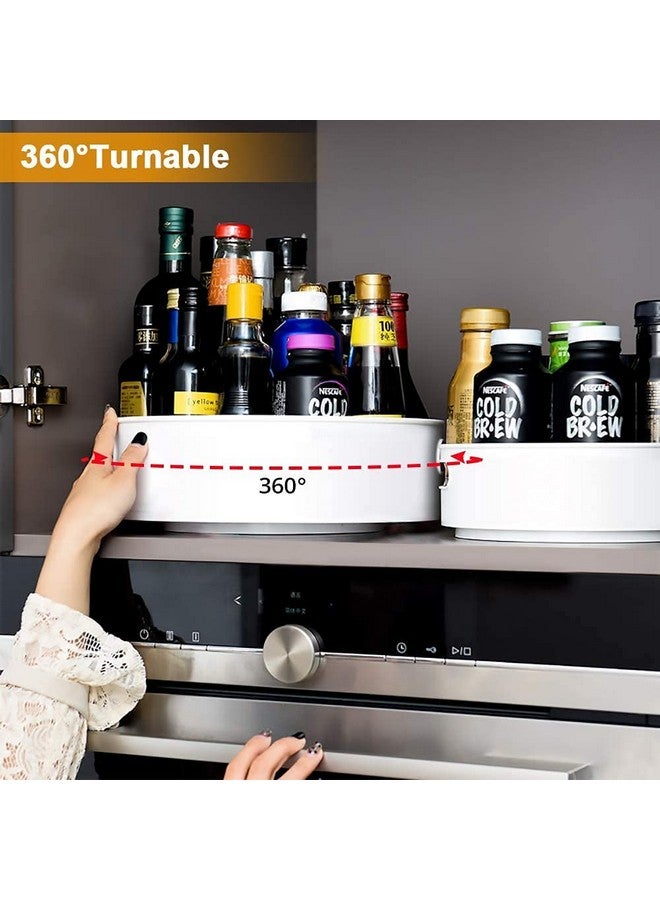 JRM 360° Rotating Organizer Tray Multi- Function Rotating Tray/Kitchen Organizer/Lazy Susan Size:- (23X23X7.5) Cm (Off-White), Round - Image 5