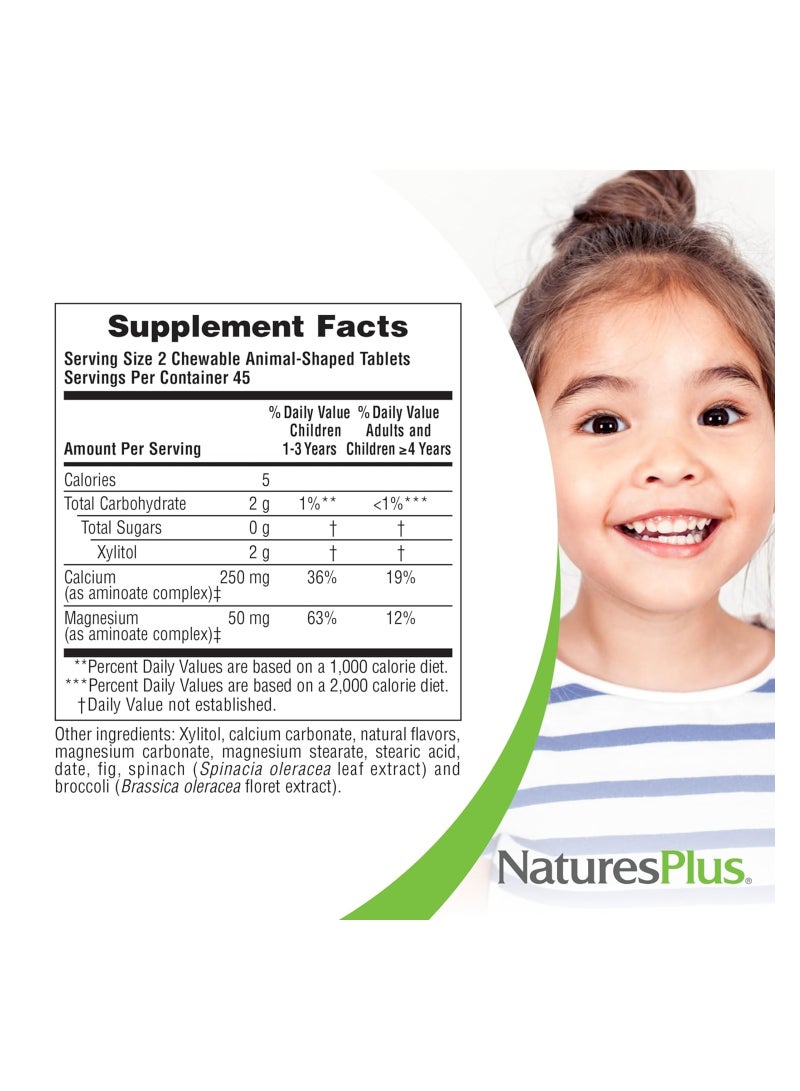 NaturesPlus Animal Parade Calcium Children’s Chewable Supplement Vanilla Sundae Sugar Free - 90 Animal-Shaped Tablets - Image 2