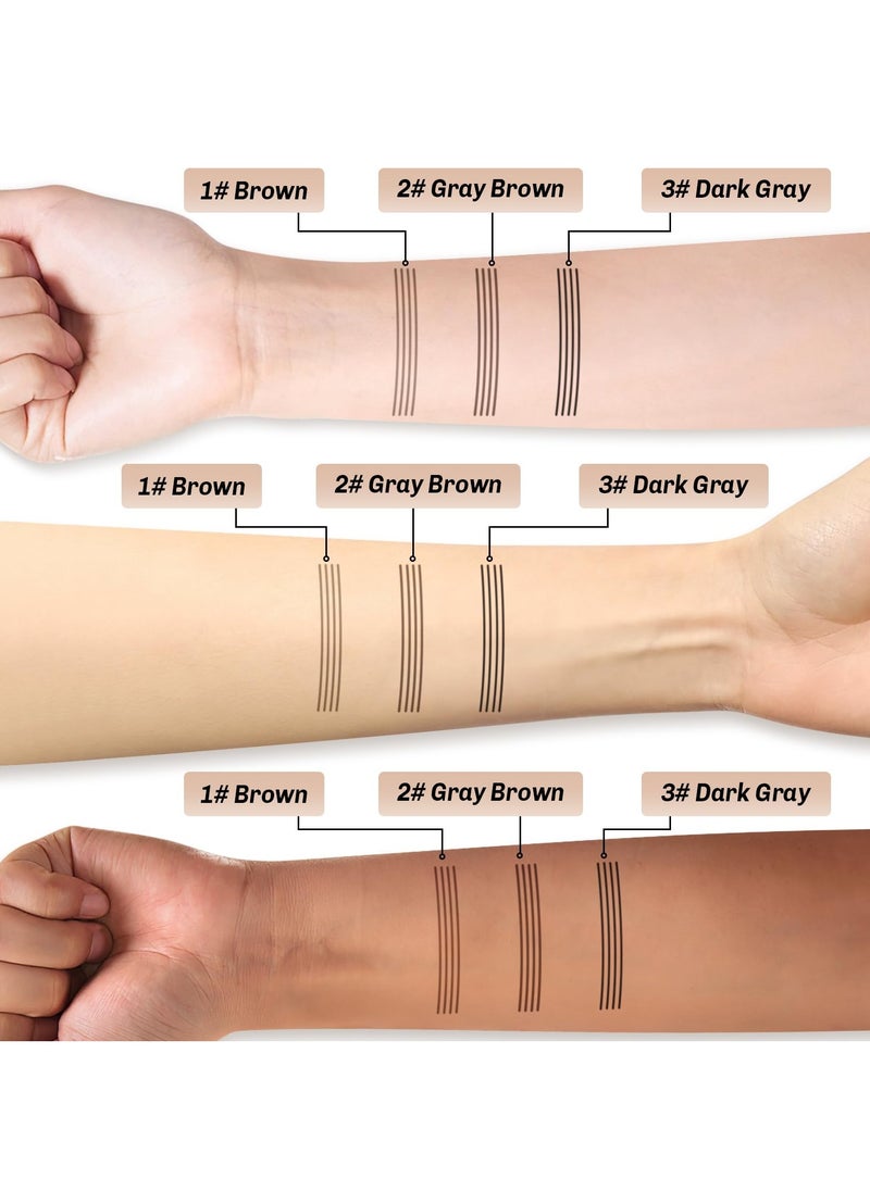 SYOSI - SYOSI 4 Point Head Waterproof Eyebrow Pencil, 2 Colors Liquid Brow Pen, 4 Hours Long Lasting Eyebrow Tattoo Pen, Lift & Snatch Eyebrow, Make Natural Eyebrow Hair, 2 Pack (Black Gray, Brown) - Image 1