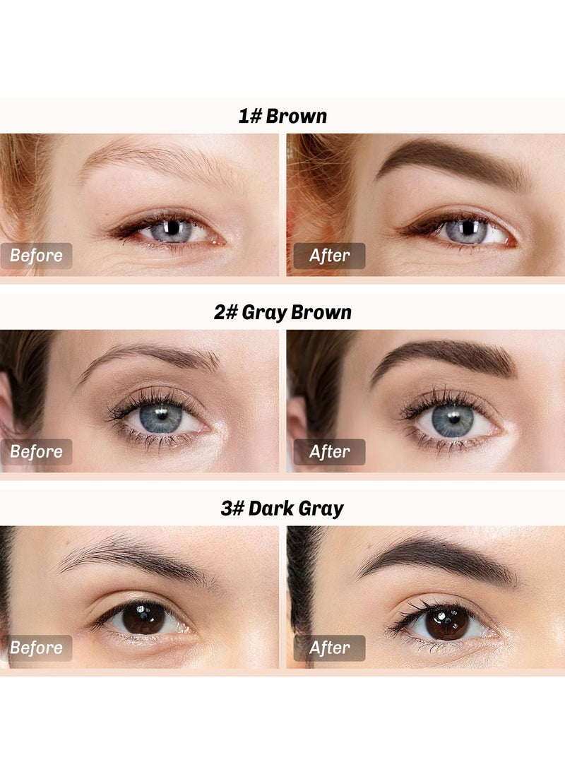 SYOSI - SYOSI 4 Point Head Waterproof Eyebrow Pencil, 2 Colors Liquid Brow Pen, 4 Hours Long Lasting Eyebrow Tattoo Pen, Lift & Snatch Eyebrow, Make Natural Eyebrow Hair, 2 Pack (Black Gray, Brown) - Image 1
