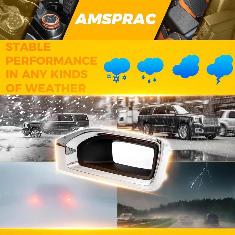 AMSPRAC Chrome Fog Light Covers for GMC Yukon/Yukon XL (2015-2020) - Left Side - Image 5