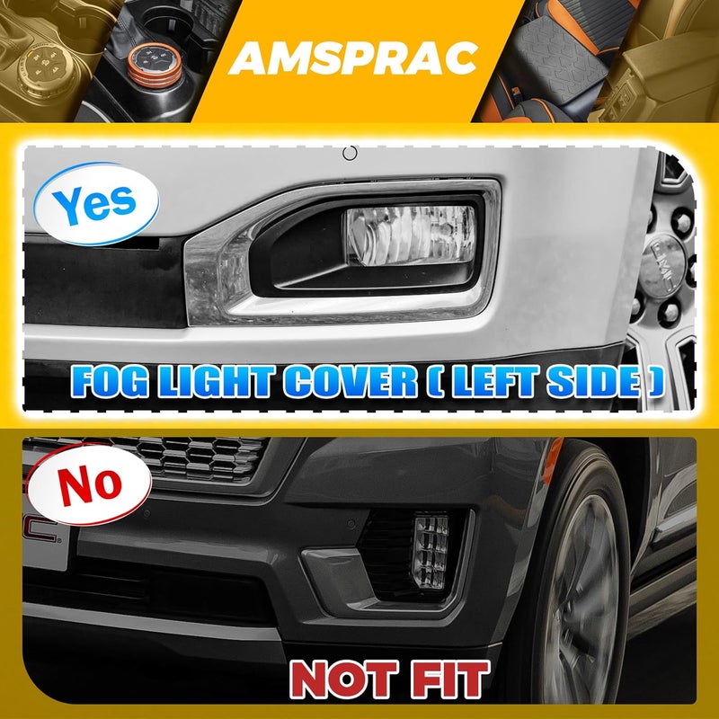 AMSPRAC Chrome Fog Light Covers for GMC Yukon/Yukon XL (2015-2020) - Left Side - Image 4