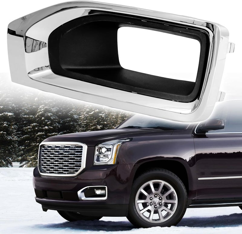 AMSPRAC Chrome Fog Light Covers for GMC Yukon/Yukon XL (2015-2020) - Left Side - Image 1