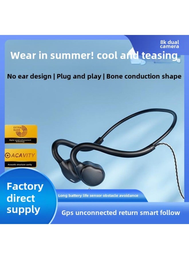 E-sports Games Not In The Ear Ear Hanging Head-mounted Usb Computer Wired Headset Desktop With Microphone Headset-Color:Black  Apple Flat Head Series