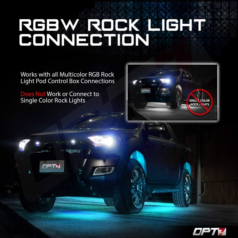 OPT7 2pc 10ft Extension Wires Pair for Quantum RGBW LED Rock Lights - Does Not Connect to Single Color Pods - Image 4