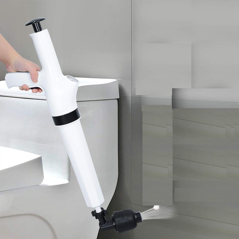 Sevia Toilet Plunger Kitchen Sink Sewer Dredge Tool, High Pressure Air Drain Pump Pipe Dredge Tools Drain Cleaning Tool with 5 Suckers for Kitchen Bathtub Shower Sink Plunger - Image 1