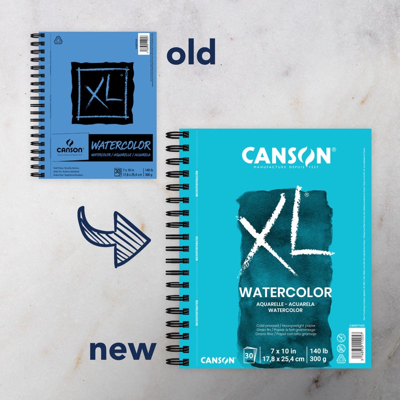 Canson XL Series Watercolor Paper, Wirebound Pad, 7x10 inches, 30 Sheets (140lb/300g) - Artist Paper for Adults and Students - Watercolors, Mixed Media, Markers and Art Journaling - Image 2