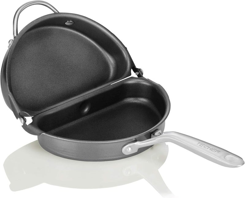 Techef - Frittata and Omelette Pan, Nonstick Double Sided Folding Egg Pan, Made in Korea (PFOA Free) (Black) - Image 1