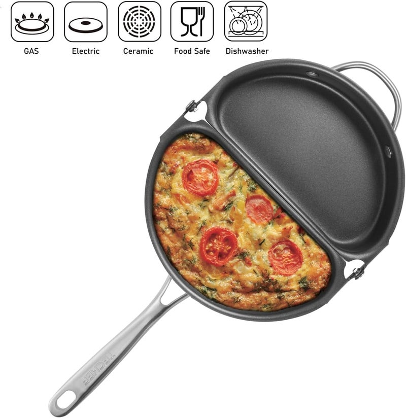 Techef - Frittata and Omelette Pan, Nonstick Double Sided Folding Egg Pan, Made in Korea (PFOA Free) (Black) - Image 5