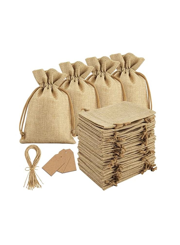 Burlap Drawstring reusable 10pcs of Gift Bags Candy Bags for Party Favors Supplies 17 x 23cm / 7 "x 9"