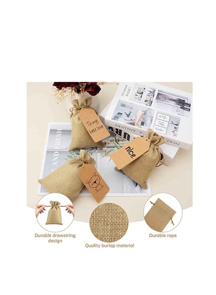 Burlap Drawstring reusable 10pcs of Gift Bags Candy Bags for Party Favors Supplies 17 x 23cm / 7 "x 9"