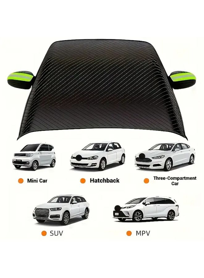Green Ear 6 Magnets All Season Car Windshield Cover Snow Sun UV Resistant Easy Install Storage - Image 1