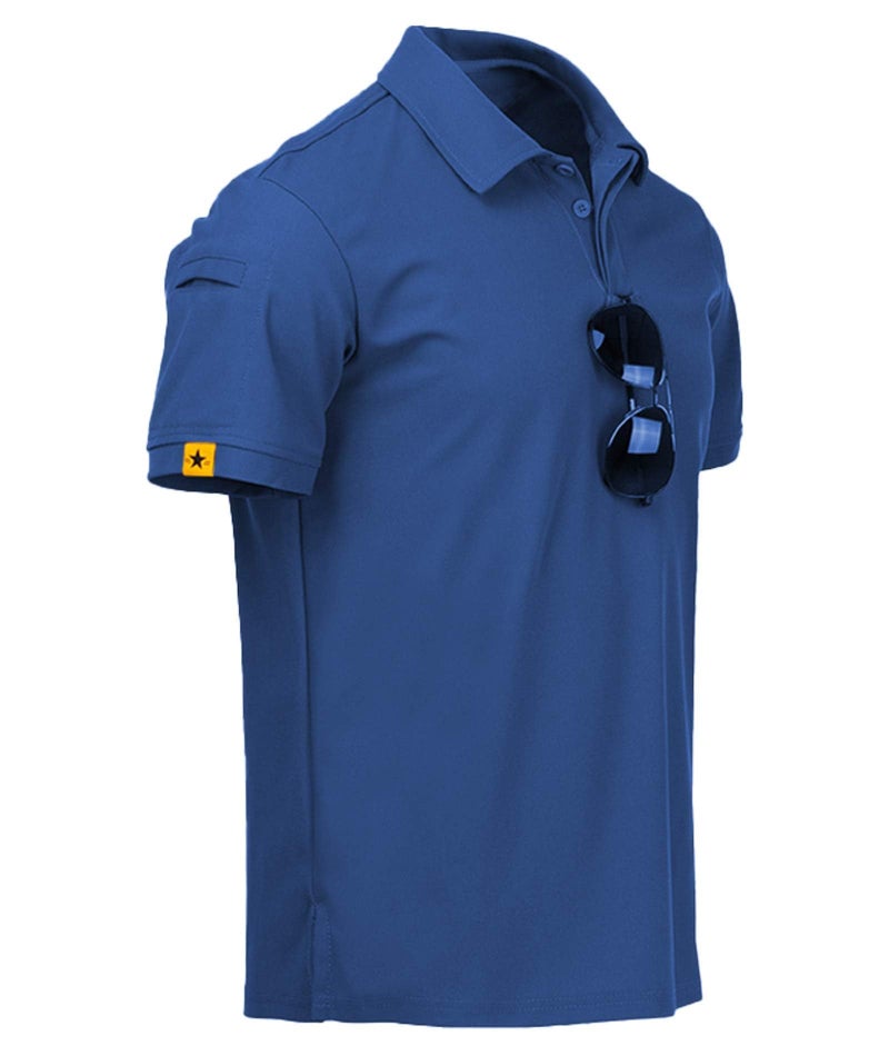 ZITY Mens Polo Shirt Short Sleeve Sports Tactical T-Shirt Athletic Golf Polos Daily Casual Stylish Collared Shirts for Men Blue X-Large - Image 5