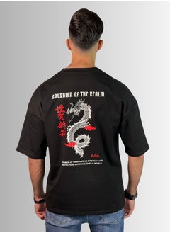 TAG OUT Dragon Print Oversized T Shirt  - Image 1