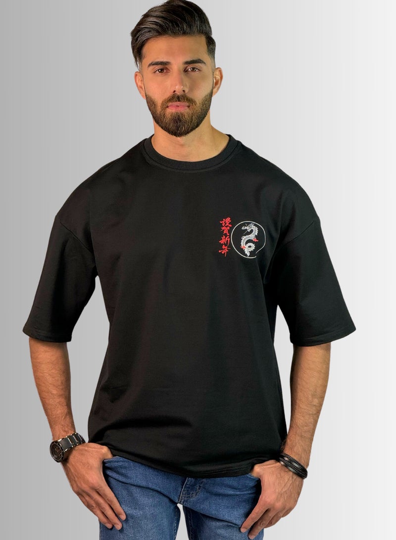 TAG OUT Dragon Print Oversized T Shirt  - Image 2