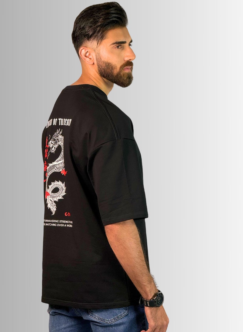 TAG OUT Dragon Print Oversized T Shirt  - Image 3