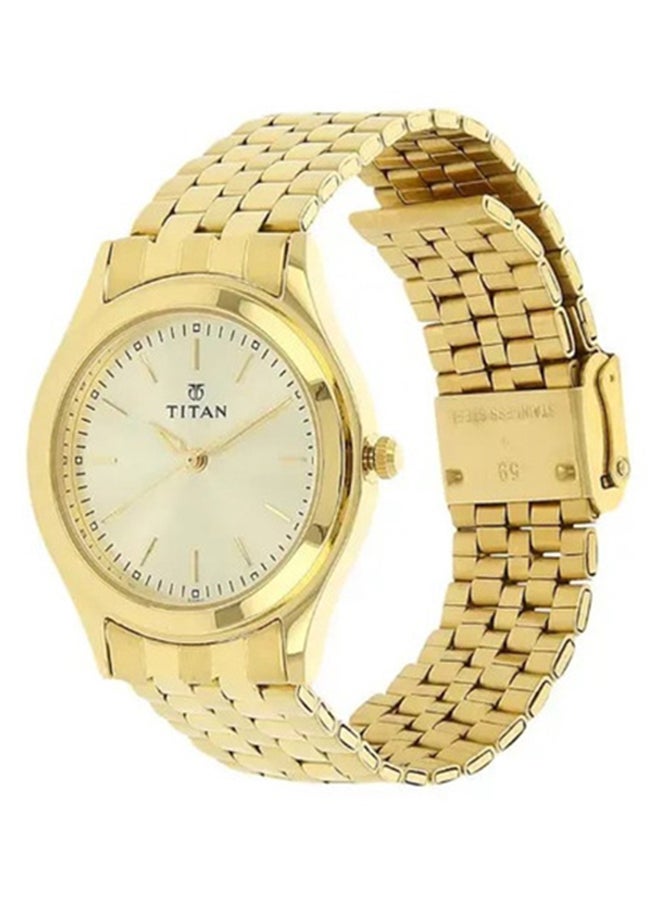 TITAN Titan Quartz Analog Watch for Men Champagne Dial With Stainless Steel Strap  - Image 2