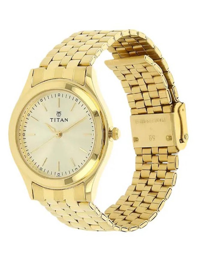 TITAN Titan Quartz Analog Watch for Men Champagne Dial With Stainless Steel Strap  - Image 5
