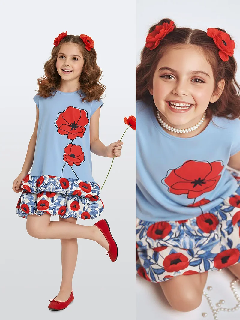 دينوكيدس فستان بوبى قطن غني للصيف والربيع