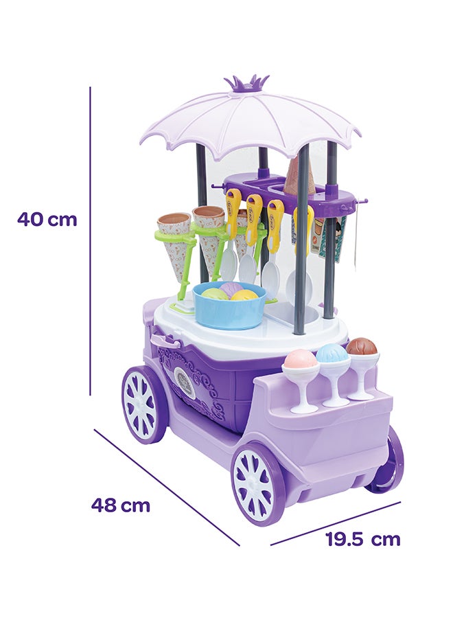 Moon Ice Cream Cart Playset 69 Pieces – Pretend Play Food Truck Toy for Kids - Image 3