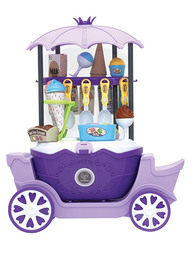 Moon Ice Cream Cart Playset 69 Pieces – Pretend Play Food Truck Toy for Kids - Image 1