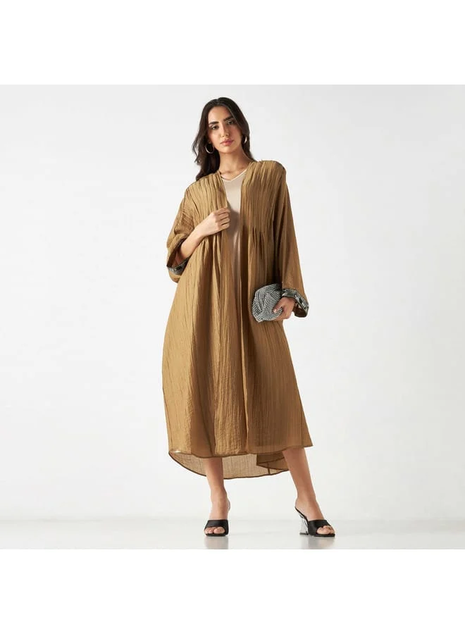 Iconic Iconic Solid Kimono Shrug with Bead Detail and Long Sleeves