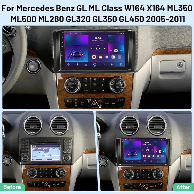 Vierex Fit Mercedes ML GL Car Stereo ML GL Class Android Screen 2005-2011, Wireless CarPlay, Android Auto, GPS Navigation, BT,DSP AHD Camera (4GB RAM 32GB ROM Carplay) - Image 2