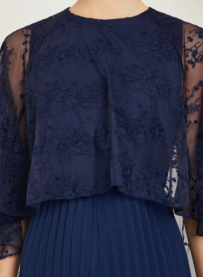 ستايلي جمبسوت بكسرات وأرجل واسعة وأكمام كاب - Image 4