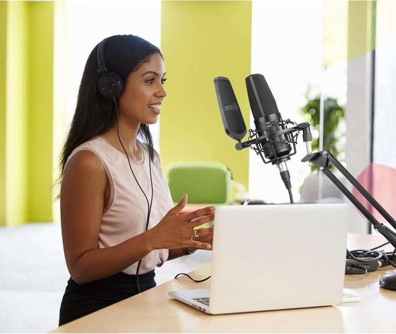 Boya BY-M1000 Large Diaphragm Condenser Microphone with Pop Filter and Shock Mount - Image 2