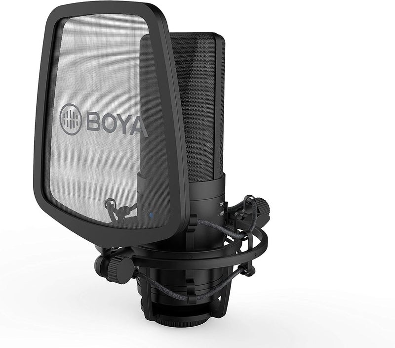 Boya BY-M1000 Large Diaphragm Condenser Microphone with Pop Filter and Shock Mount - Image 3