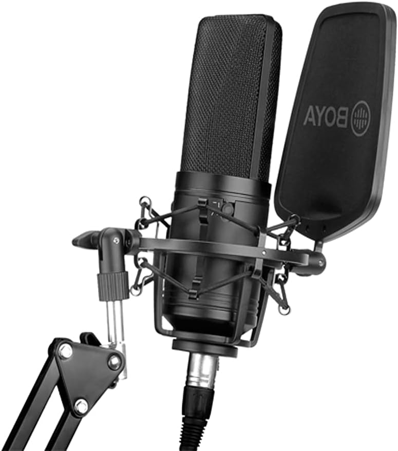 Boya BY-M1000 Large Diaphragm Condenser Microphone with Pop Filter and Shock Mount - Image 4