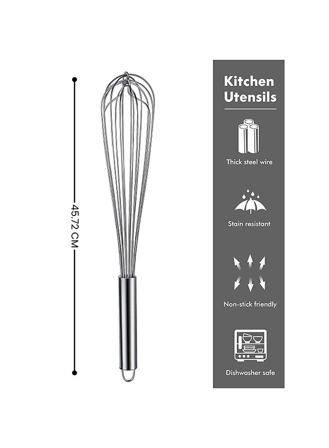 Feelings خلاط يدوي من الفولاذ المقاوم للصدأ لخفق البيض والخبز (18 بوصة) - Image 2