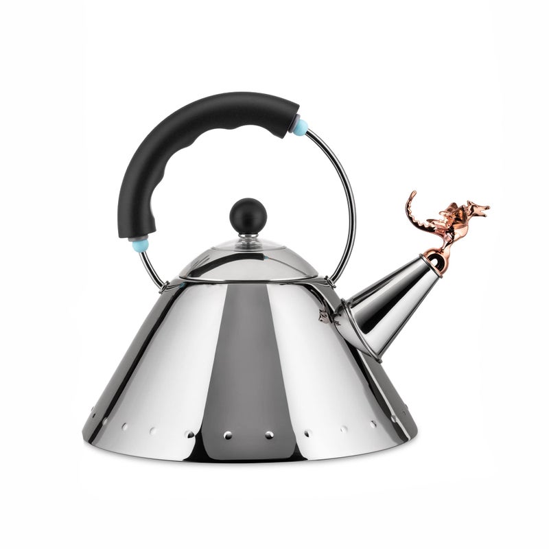 ALESSI Alessi  Tea Rex  Design Kettle with Handle and DragonShaped Whistle Stainless Steel Black 
