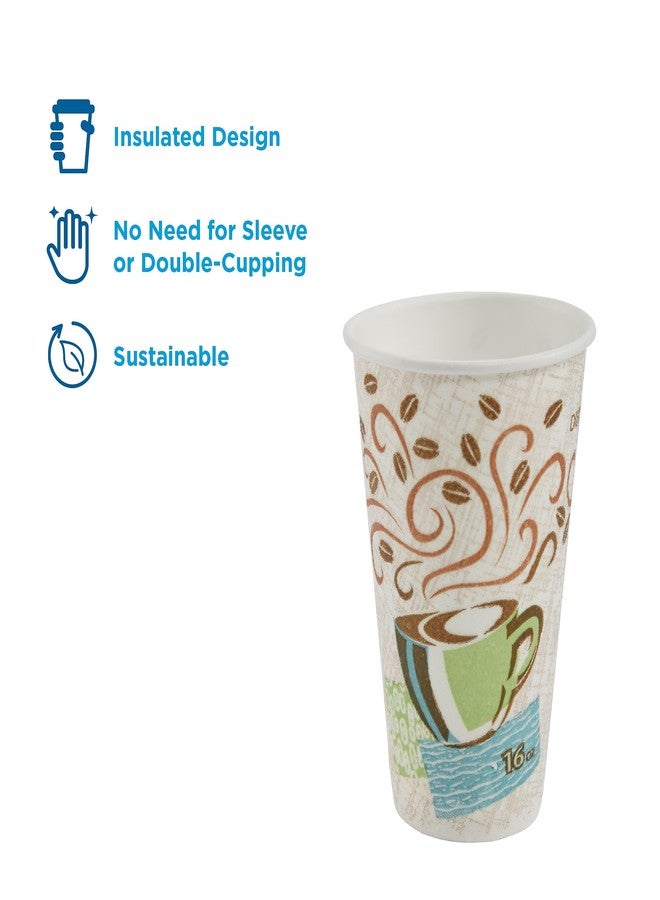 Dixie 5356CD Hot Cups, Paper, 16oz, Coffee Dreams Design, 50/Pack - Image 3