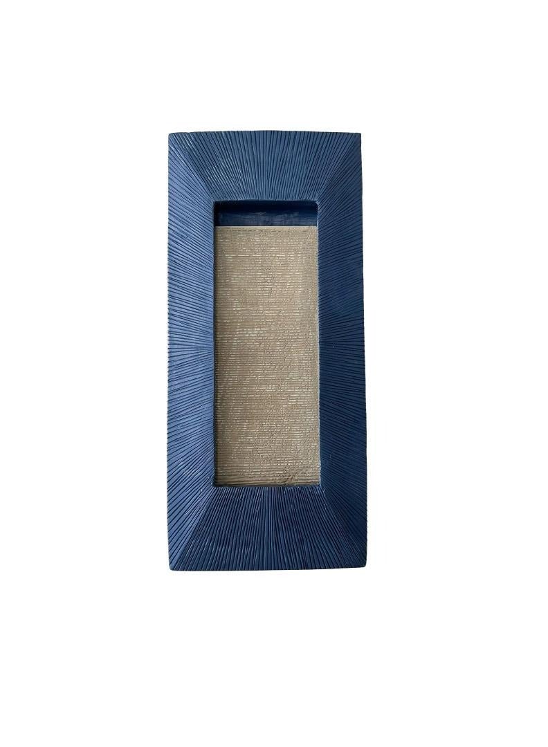 زهرة الريان  نافورة جدارية  معلقة اطار خارجي ازرق والداخلي بيج