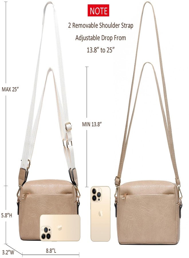 COCIFER Small Crossbody Bags for Women Vegan Leather Purses Women's Shoulder Handbags Wallet Satchel Cross Body Purse (N Khaki) - Image 3