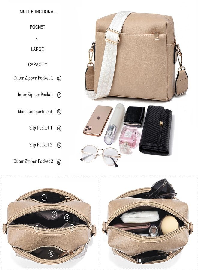 COCIFER Small Crossbody Bags for Women Vegan Leather Purses Women's Shoulder Handbags Wallet Satchel Cross Body Purse (N Khaki) - Image 5