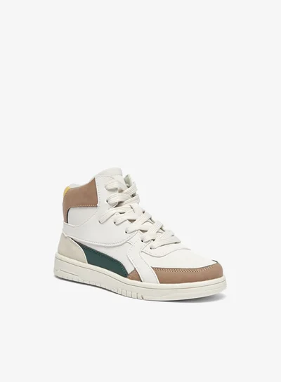 Mister Duchini Boys Panelled High Top Sneakers with Zip Closure