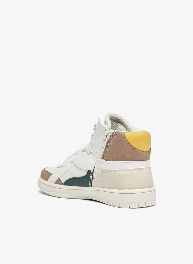 Mister Duchini Boys Panelled High Top Sneakers with Zip Closure