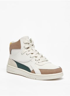 Mister Duchini Boys Panelled High Top Sneakers with Zip Closure  - Image 1