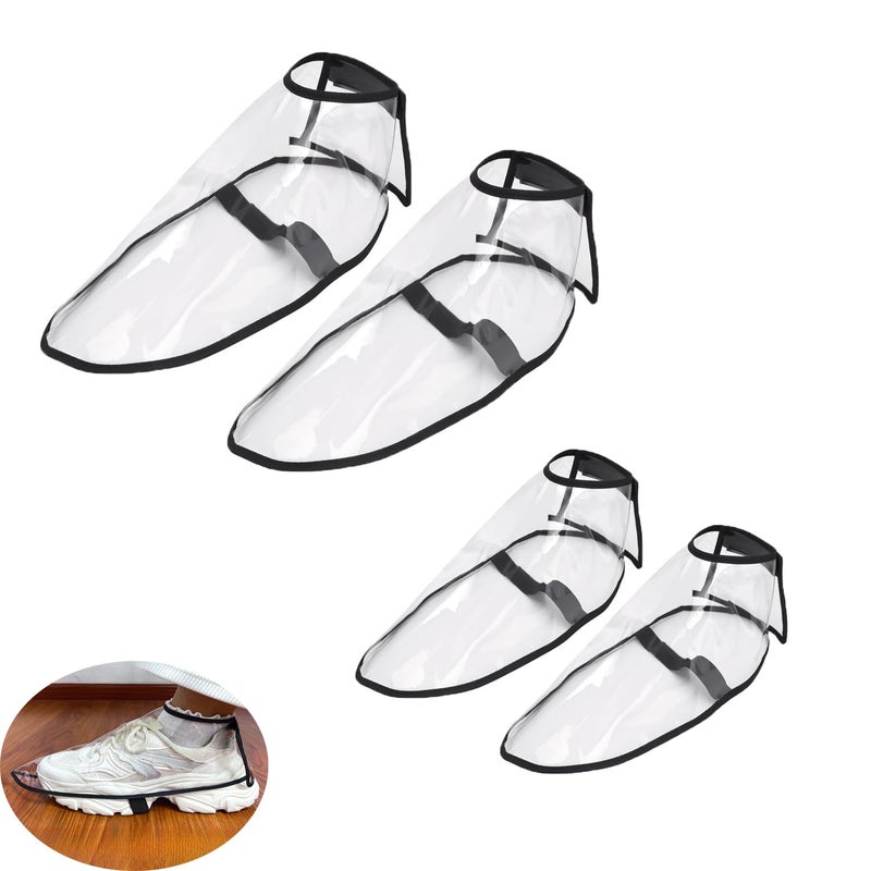 ArrErr 2 Pair Barber Shoe Covers Protector Clear Reusable Hair Dye Shoes Cap Protective Case Cover for Men Women Barbershop Hair Cutting Coloring Hairdressing Salon Haircut Stylist Colorist