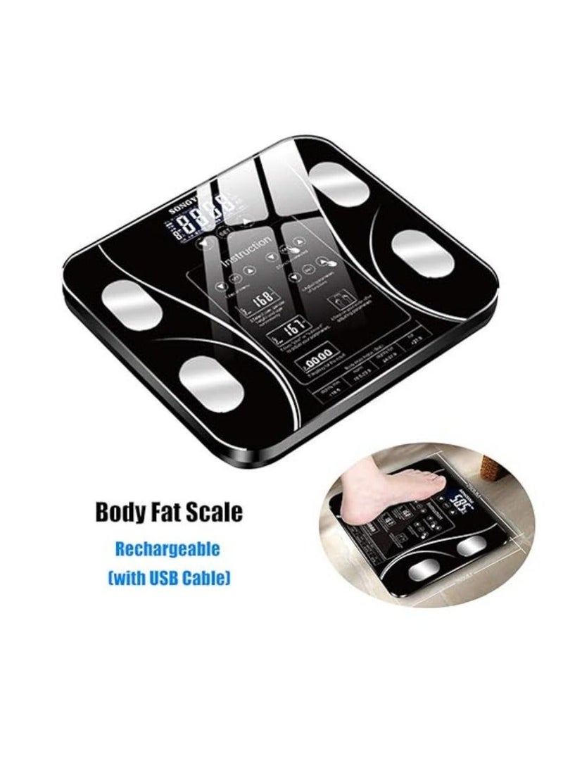 DUNISO Fat Scale Body Fat Scales Intelligent Electronic Weight Scale High Precision Digital Bmi Intelligent Electronic Body Weight Scale(Black) - Image 1