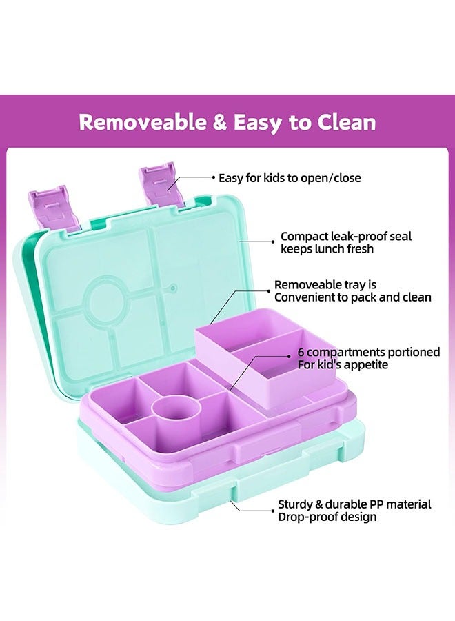 YelaJoy Bento Lunch Box for Kids & Toddlers, Leak-Proof Lunchbox with 5/6 Compartments - Back to School, Snack Containers for On-the-Go Meal, Made with Safe BPA-Free Material - Image 2