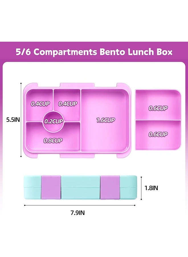 YelaJoy Bento Lunch Box for Kids & Toddlers, Leak-Proof Lunchbox with 5/6 Compartments - Back to School, Snack Containers for On-the-Go Meal, Made with Safe BPA-Free Material - Image 3