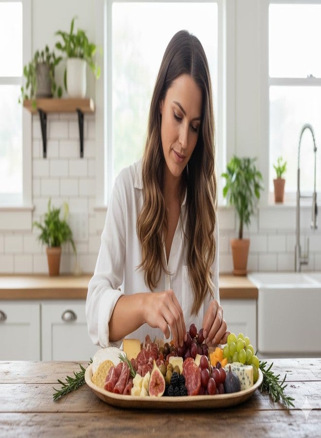 LEAFIQUE 22 x 12 Inch Oval Trays (Pack of 10) - Eco Friendly Bamboo Charcuterie Boards, Better Than Disposable Paper and Plastic Plates | Compostable and Biodegradable Party Platters - Image 2